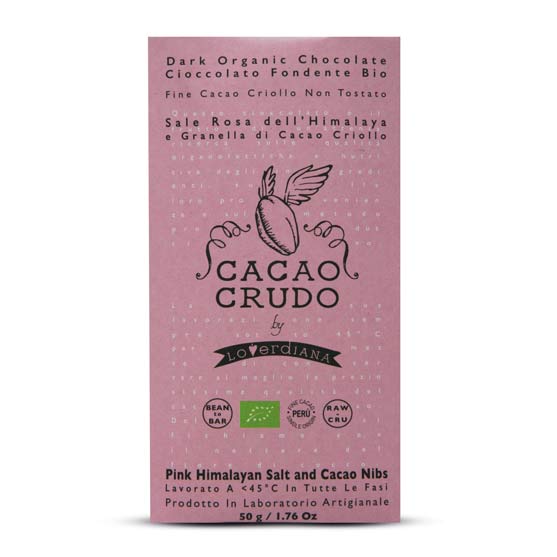 Cacao Crudo Tavoletta Fondente Sale dell'Himalaya e Granella di Cacao 