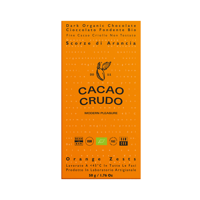 Cacao Crudo Tavoletta Fondente Scorze di Arancia