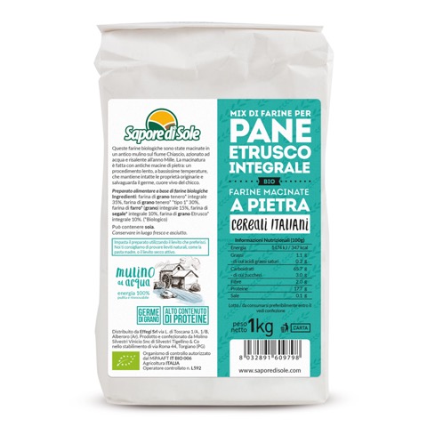 Pane Etrusco - Mix di Farine Macinate a Pietra 