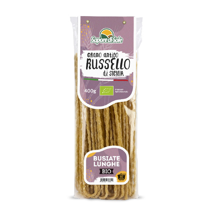 Busiate lunghe  di grano  antico Russello